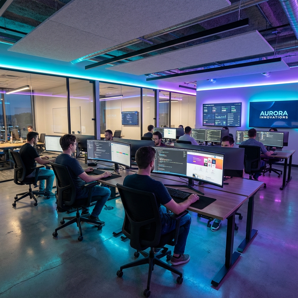 CrescentSoft Team working on digital projects